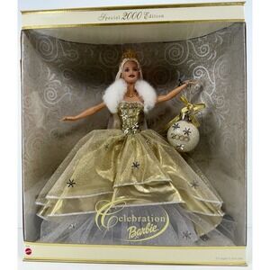 Celebration Barbie Special 2000 Edition Gold Gown NIB Mattel 28269‎ Vintage
